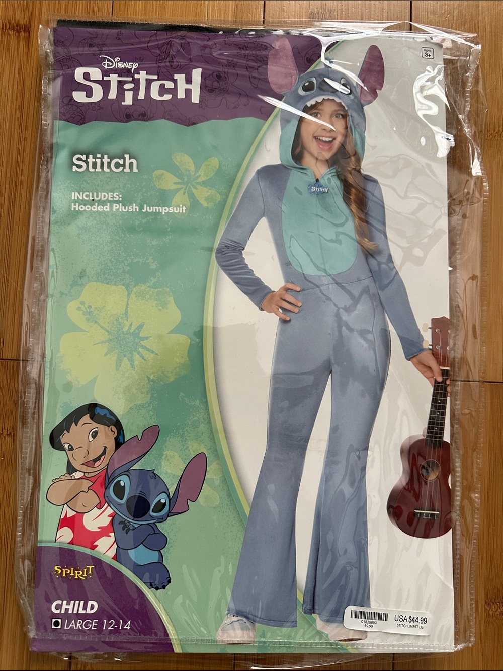 Disney Stitch Hooded Plush Jumpsuit Costume - Blue - Spirit